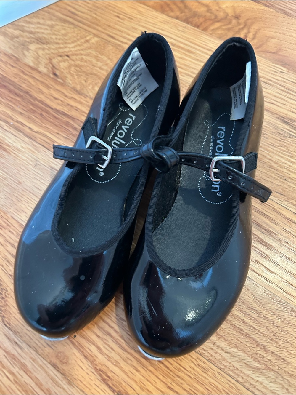 Revolution Kids Black Patent Tap Shoes - Size 13.5 - Picture 4 of 6